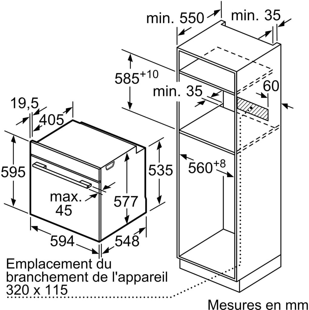 Four BOSCH HBG7741B1 (Pyrolyse, Encastrable, Multifonction)