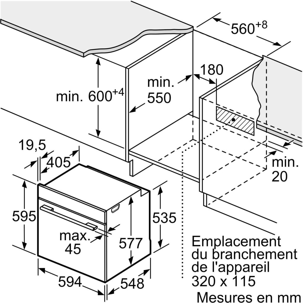 Four BOSCH HBG7741B1 (Pyrolyse, Encastrable, Multifonction)