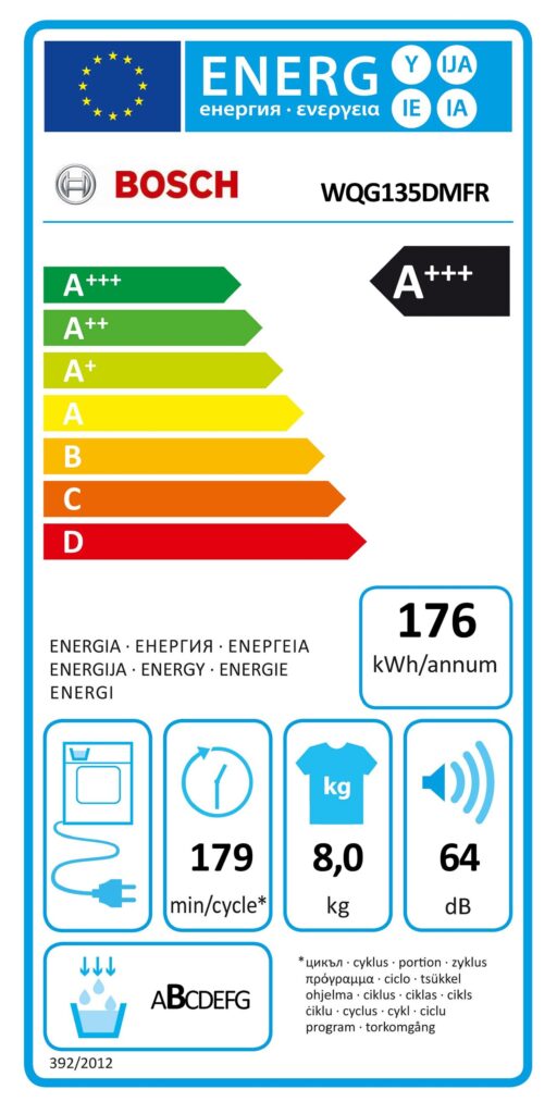 Sèche-linge BOSCH WQG135DMFR (Condensation, Pompe à chaleur, Capacité 8 kg)