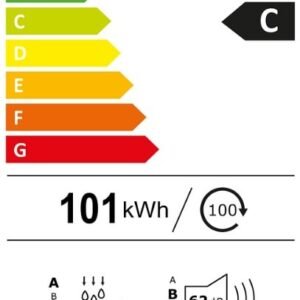 Le lave-linge séchant MIELE TWL 680 WP peut contenir jusqu'à 9 kg, a une cote énergétique européenne de C et consomme 101 kWh.