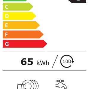 Étiquette énergétique du lave-vaisselle BOSCH SMV6ECX00E : classe B, 65 kWh pour 100 cycles, peut accueillir 14 couverts, consomme 9,0 L d'eau par cycle, fonctionne pendant 3 heures et 35 minutes et fonctionne à un niveau sonore silencieux de 42 dB.