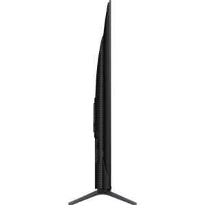 Vue latérale de l'élégant téléviseur à écran plat TCL 65C72B sur un support, soulignant son design élancé et son profil minimaliste.