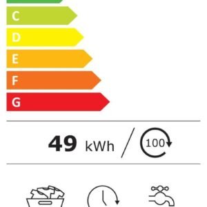 Le lave-linge SIEMENS WG44G2F2FR bénéficie d'une excellente étiquette énergétique de classe A, consommant seulement 49 kWh par an. Il offre une capacité de charge de 9,0 kg et termine chaque cycle en seulement 3 heures et 48 minutes, ne consommant que 50 litres d'eau et produisant un niveau sonore de 71 dB.