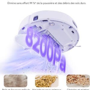 Découvrez l'aspirateur NARWAL FREO X ULTRA doté d'une puissance d'aspiration exceptionnelle de 8200 Pa, éliminant de manière experte les poils d'animaux, la nourriture et les miettes pour garder votre maison impeccable.