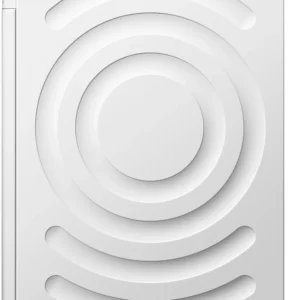Objet rectangulaire blanc avec des indentations circulaires et incurvées sur sa surface, ressemblant au panneau latéral d'un lave-linge BOSCH WGG254FAFR.