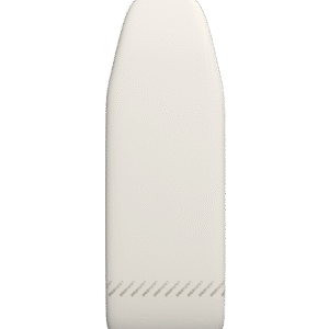 Une housse de planche à repasser LAURASTAR CONFORTBOARD blanche, avec un dessus arrondi et des côtés légèrement effilés, est présentée sur un fond blanc.