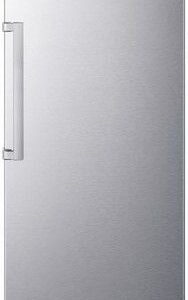 Le HISENSE FL372BIE est un réfrigérateur haut et argenté doté d'une poignée verticale et d'un panneau de commande compact sur la porte avant.