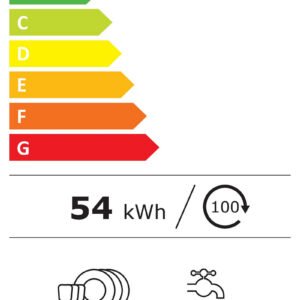 Lave-vaisselle SIEMENS SN63H800MF - STUDIOLINE (Copie) : classe énergétique A, 54 kWh/100 cycles, 14 couverts, 9 litres d'eau par cycle, seulement 42 dB pour un fonctionnement silencieux et efficace.