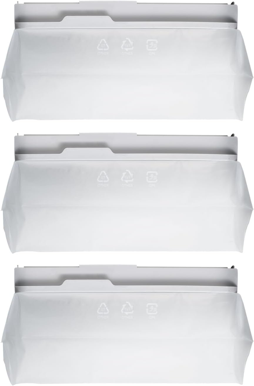 Trois bacs transparents NARWAL SACS FREO X PLUS & X ULTRA pour porte de réfrigérateur, empilés verticalement sur fond blanc, idéaux pour organiser votre espace de réfrigération.