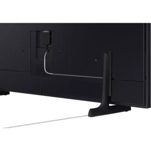 Vue arrière du téléviseur SAMSUNG TQ55LS03F THE FRAME, montrant son design d'écran plat et sa gestion organisée des câbles, avec des fils bien alignés le long du support.