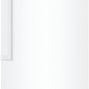 Le HAIER H4F306WDH1 est un réfrigérateur blanc haut avec une seule porte, un panneau de commande numérique et une poignée sur le côté gauche.
