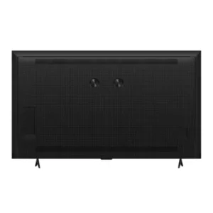 La vue arrière du téléviseur à écran plat TCL 50P79K montre deux trous de fixation murale et deux pieds de support dans les coins inférieurs.