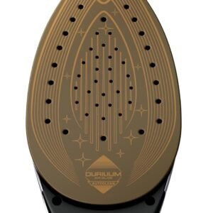 Le fer à vapeur CALOR SV8156CO est doté d'une semelle à motifs dorés et de trous de vapeur de précision pour un repassage efficace.
