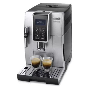La machine à café DELONGHI FEB3535.SB est dotée d'un panneau de commande numérique et d'un mousseur à lait, permettant de préparer deux tasses d'espresso parfaites.