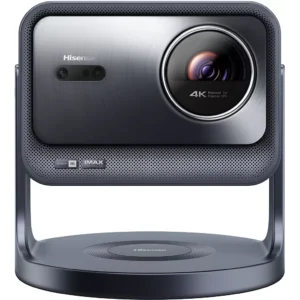 Le HISENSE C2 PRO présente un design élégant et moderne avec une base circulaire distinctive.
