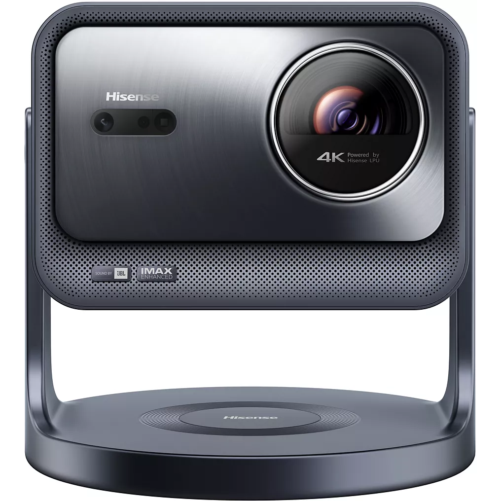 Le HISENSE C2 PRO présente un design élégant et moderne avec une base circulaire distinctive.