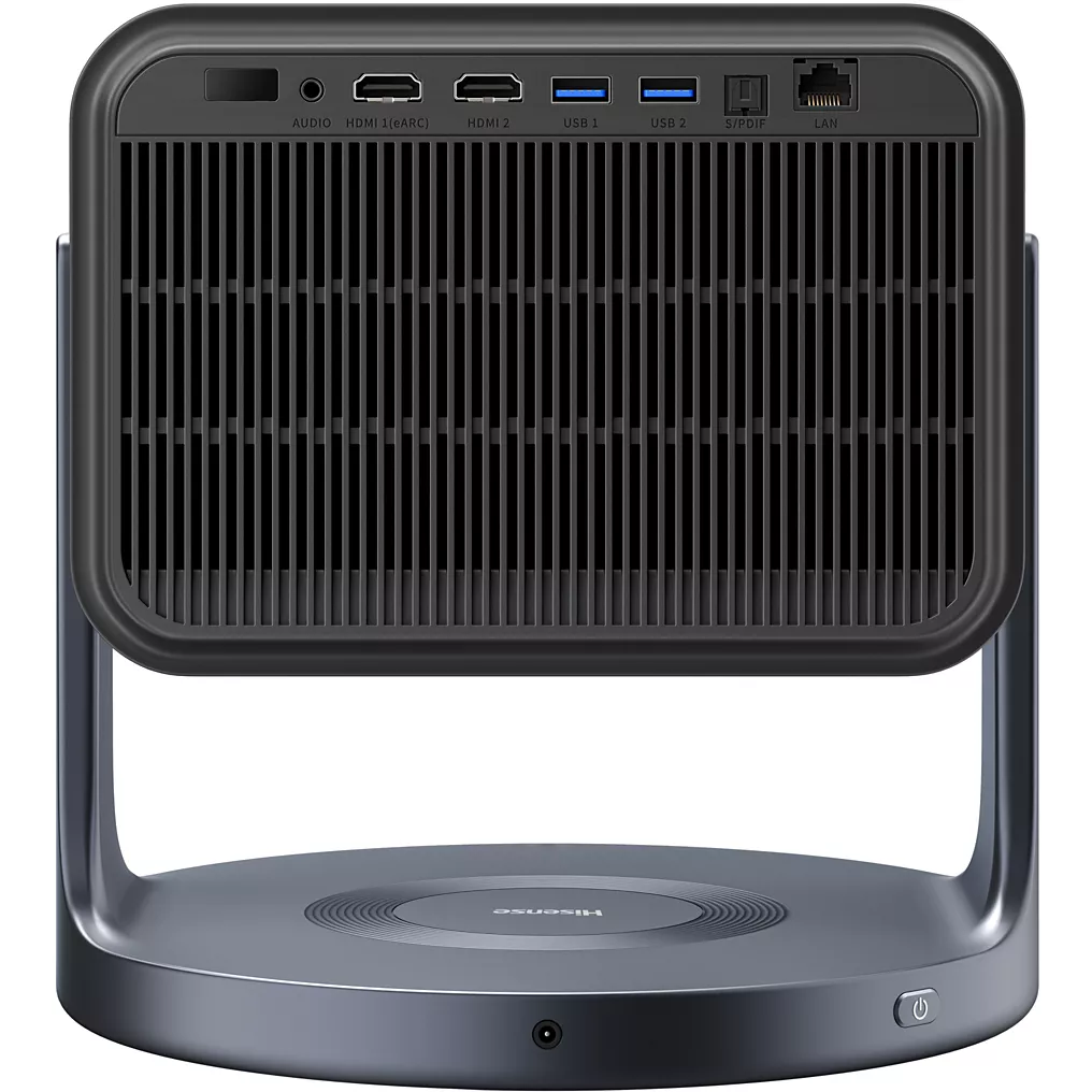 Vue arrière de l'ordinateur de bureau HISENSE C2 PRO, montrant ses multiples ports et grilles de ventilation.