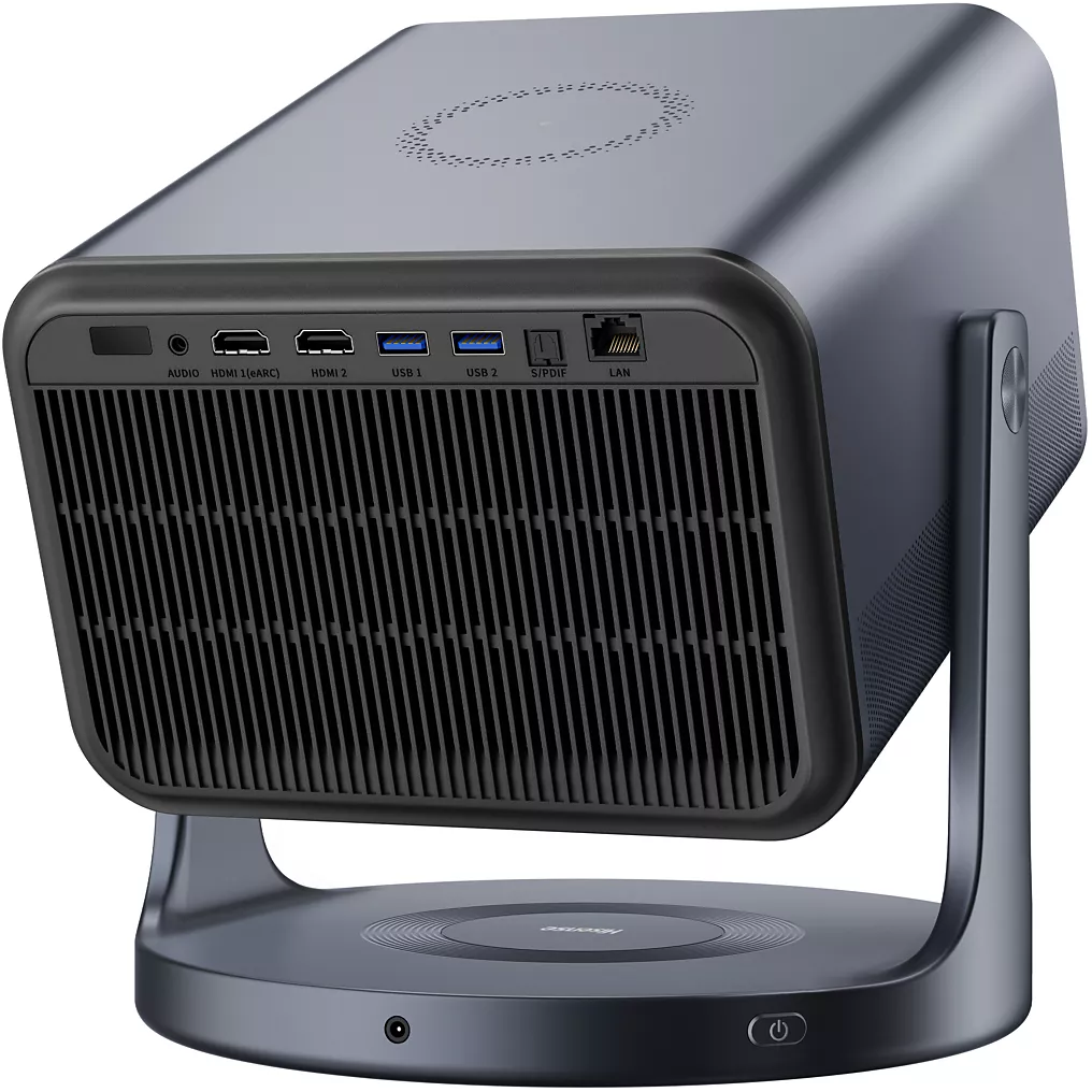 Le mini PC de bureau HISENSE C2 PRO dispose de plusieurs ports à l'arrière, d'un design incliné et d'un bouton d'alimentation pratique à sa base.