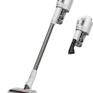 L'aspirateur sans fil MIELE DUOFLEX HX1 EXTRA comprend des éléments portatifs détachables pour un nettoyage polyvalent, présentés sur un fond blanc.