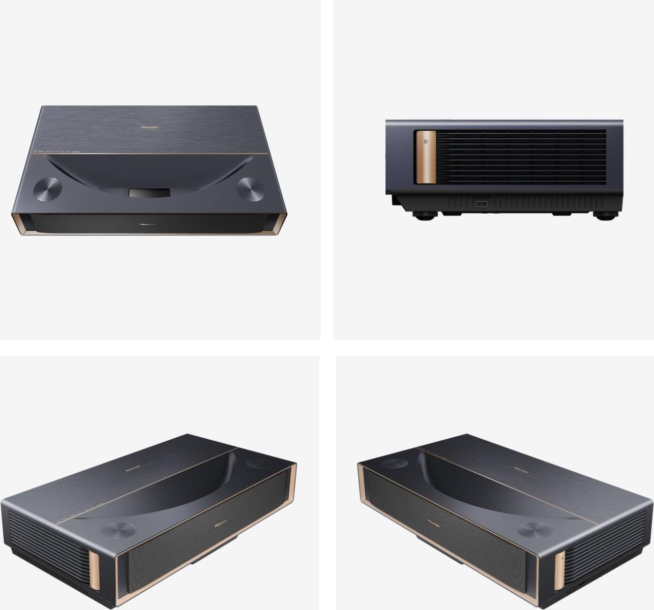 Le HISENSE C2 PT1 est présenté de face, de côté et sous deux angles différents.