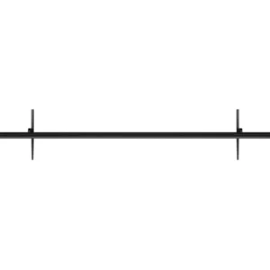 La TCL 98C8K est une étagère murale noire minimaliste comprenant deux supports verticaux et une surface horizontale plate.