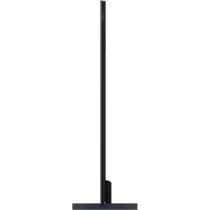 Vue latérale du téléviseur à écran plat TCL 98C8K sur un support rectangulaire sur fond blanc.