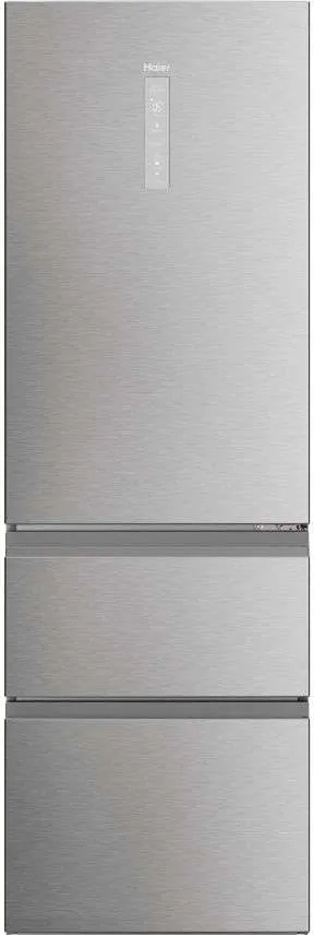 Le HAIER HTW5618ENMG est un réfrigérateur moderne avec une finition en acier inoxydable, un affichage numérique et trois grands compartiments.