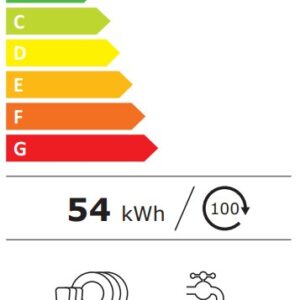 Le lave-vaisselle BOSCH SMV4EB806E est classé A, consomme 54 kWh pour 100 cycles, peut contenir 13 couverts, consomme 9 litres d'eau par cycle et fonctionne silencieusement à 42 dB.