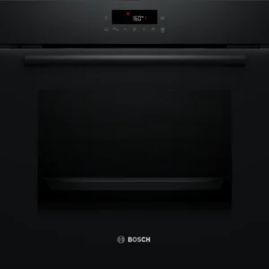 Un four encastrable BOSCH HBA571BB4 (Copie) en noir avec un affichage digital réglé sur 160°C.