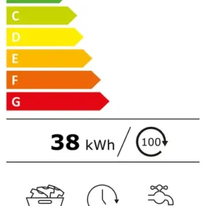 Le lave-linge MIELE WWB360WCS a une étiquette énergétique A, une capacité de 8 kg, une consommation de 38 kWh et 48 litres par cycle, une durée de cycle de 3:39 et fonctionne à 72 dB.