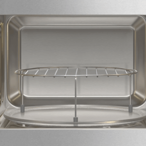 Le four à micro-ondes SMEG MOC01BLMEU est équipé d'une grille en métal et d'un plateau tournant en verre, ce qui en fait le complément idéal de votre machine à café SMEG pour une cuisine élégante et coordonnée.