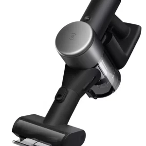 L'ECOVACS X2 COMBO comprend un aspirateur à main sans fil noir élégant avec un bac à poussière transparent et une poignée ergonomique, qui complète parfaitement votre aspirateur robot pour une solution de nettoyage domestique tout-en-un.
