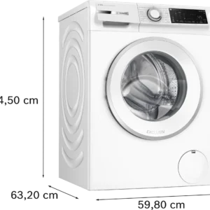 Le BOSCH WGG254FAFR (Copie) est un lave-linge blanc à chargement frontal, mesurant 84,5 cm de hauteur, 63,2 cm de profondeur et 59,8 cm de largeur - idéal pour des performances fiables et un look élégant dans votre espace de lavage.