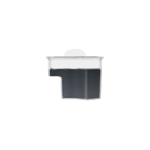 Une cartouche de filtre à eau en plastique transparent remplie de masses filtrantes foncées du LAURASTAR CARTOUCHE SMART PACK DE 3 est présentée sur un fond blanc uni.
