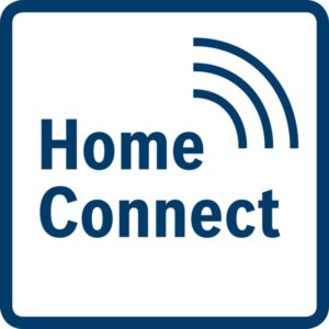 Texte bleu "BOSCH WQJ" avec trois lignes courbes de signal wifi au-dessus, le tout à l'intérieur d'une bordure carrée bleue.