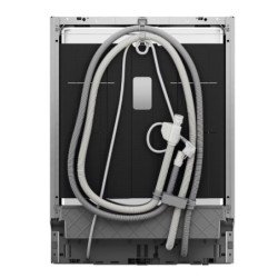 Vue arrière du congélateur intégré AEG GI8200A2TC montrant les tuyaux soigneusement enroulés et fixés à l'appareil.