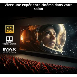 Vivez l'expérience cinématographique chez vous avec le SONY K-65XR7M2 TRUE : profitez des astronautes sur grand écran, d'une qualité 4K HDR époustouflante, du Dolby Vision Atmos et de l'IMAX Enhanced pour une expérience visuelle immersive.