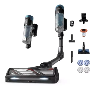 L'aspirateur sans fil ROWENTA RH9BC1WO est livré avec des pièces détachables et des accessoires tels que des brosses, des filtres et des serpillières.