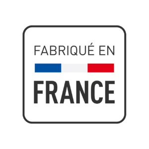 La marque ROWENTA RH9BC1WO est affichée avec le texte "Fabriqué en France" dans les couleurs du drapeau français, entouré d'une bordure carrée sur fond blanc.