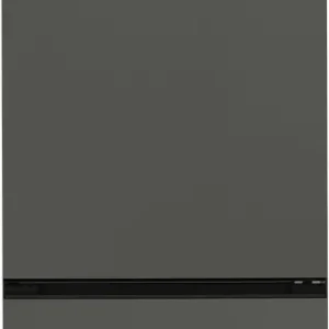 Un grand réfrigérateur SMEG FD14EW de couleur grise, doté de trois compartiments distincts et d'un design minimaliste.