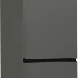 Un grand réfrigérateur SMEG FD14EW de couleur gris argenté, doté de trois compartiments distincts et d'un design minimaliste.
