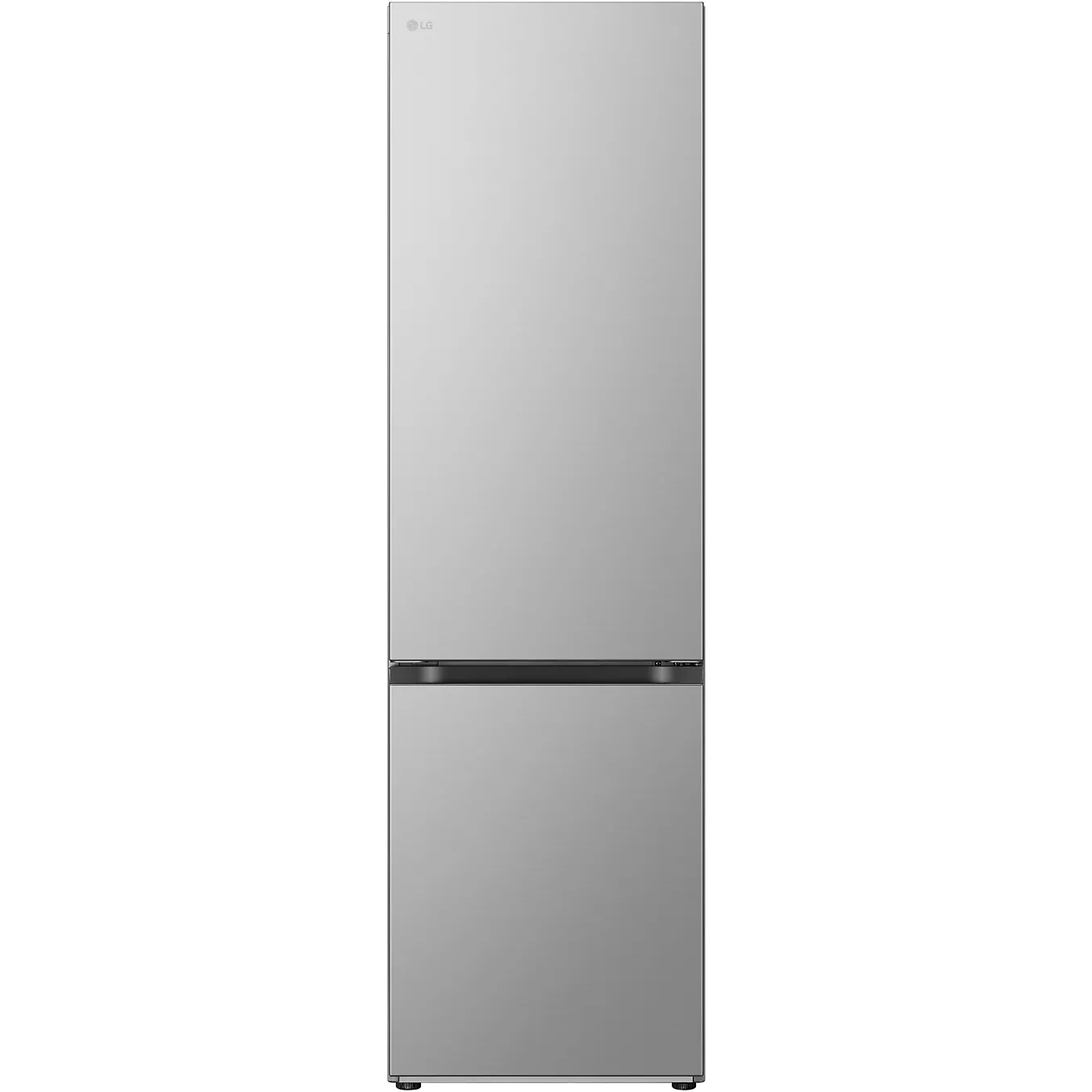 Le LG GBV3200DPY est un réfrigérateur haut de gamme de couleur argentée, doté de deux portes et d'un compartiment congélateur en bas.