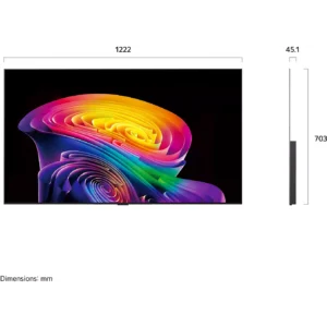 Le téléviseur à écran plat LG OLED65C6 (Copie) affiche une image abstraite aux couleurs éclatantes et présente des dimensions de 1 222 mm de largeur, 703 mm de hauteur et 45,1 mm de profondeur. Découvrez des images époustouflantes grâce à la brillance d'un téléviseur LG OLED.