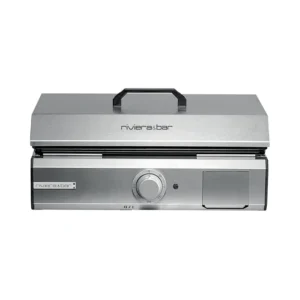 Machine sous vide RIVIERA & BAR QPL965 en acier inoxydable, avec poignée et molette de commande centrale, vue de dessus.