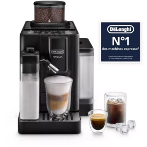 Dégustez chez vous un café digne d'un barista grâce à la machine à expresso DELONGHI FEB4255.BXL. Cette machine à café haut de gamme de DeLonghi est équipée d'un mousseur à lait, permet de préparer une grande variété de boissons à base de café à partir de grains de café frais et arbore fièrement l'inscription « N°1 des machines à expresso ».
