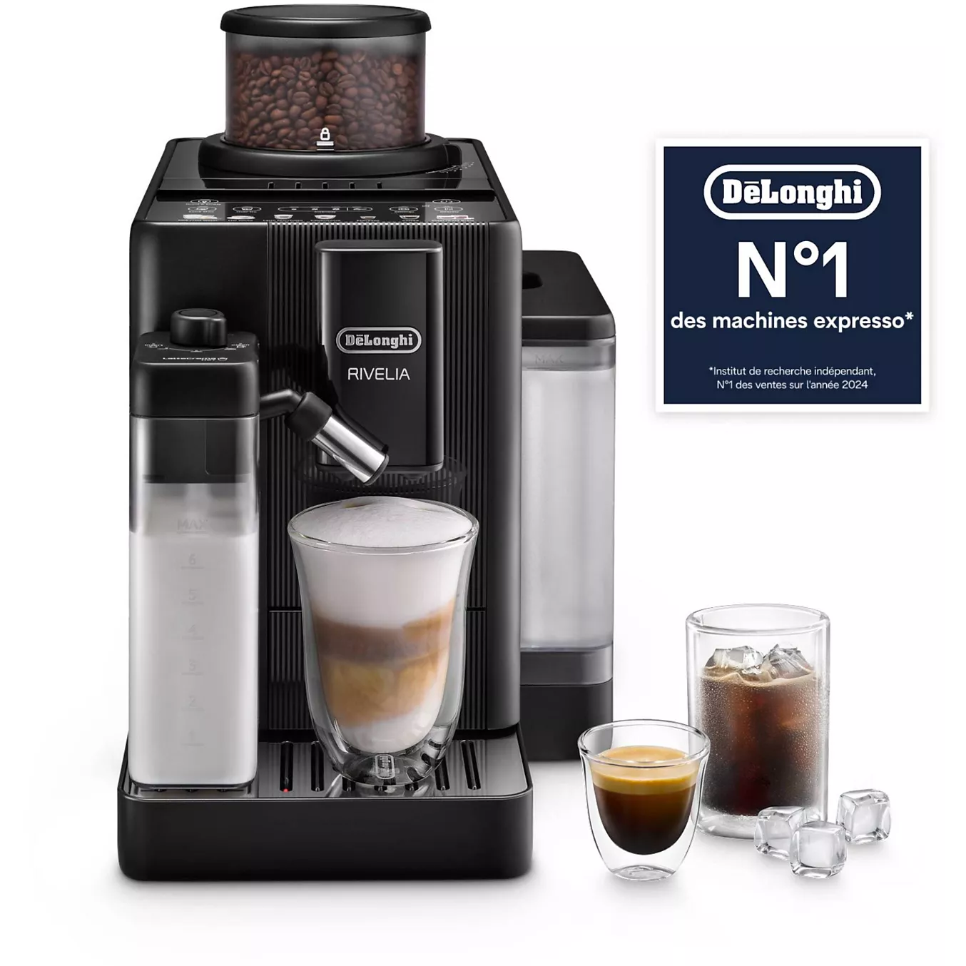 Dégustez chez vous un café digne d'un barista grâce à la machine à expresso DELONGHI FEB4255.BXL. Cette machine à café haut de gamme de DeLonghi est équipée d'un mousseur à lait, permet de préparer une grande variété de boissons à base de café à partir de grains de café frais et arbore fièrement l'inscription « N°1 des machines à expresso ».