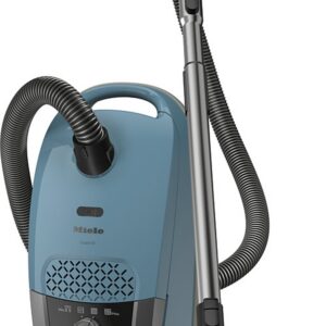 Aspirateur-traîneau Miele GUARD S1 BLEU NORDIQUE FLEX, de couleur BLEU NORDIQUE, équipé d'un tuyau flexible, d'une poignée ergonomique et d'une brosse pour sol (voir photo).