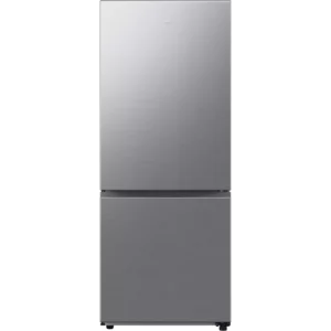 Le réfrigérateur SAMSUNG RB50DG601ES9 se distingue par son design moderne en acier inoxydable et allie un compartiment réfrigérateur supérieur spacieux à un compartiment congélateur inférieur pratique.
