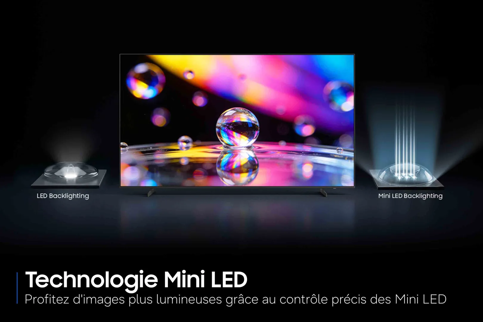 Profitez d'images à couper le souffle sur le SAMSUNG TU50M74H, avec des couleurs éclatantes qui donnent vie à chaque scène. Découvrez un contraste plus marqué et une qualité d'image améliorée par rapport au rétroéclairage LED standard, grâce à sa technologie avancée de rétroéclairage Mini LED.