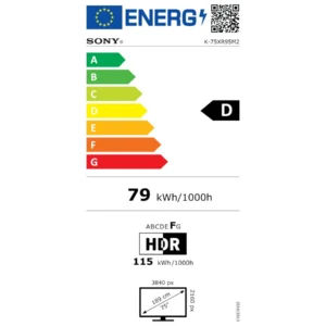 Découvrez une clarté exceptionnelle avec le SONY K-75XR95M2 True RGB (Copie), un téléviseur Sony doté de la technologie avancée True RGB et d'un impressionnant écran de 189 cm. Doté d'un label énergétique de classe D, il ne consomme que 79 kWh/1 000 h (115 kWh/1 000 h en HDR) et offre une résolution spectaculaire de 3 840 x 2 160 pour une expérience visuelle véritablement immersive.
